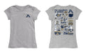 Akron Zips Hand Sketched Vive La Fete Impressions Artwork Grey Girls Cotton Short Sleeve Tee - Vive La Fête - Online Apparel Store