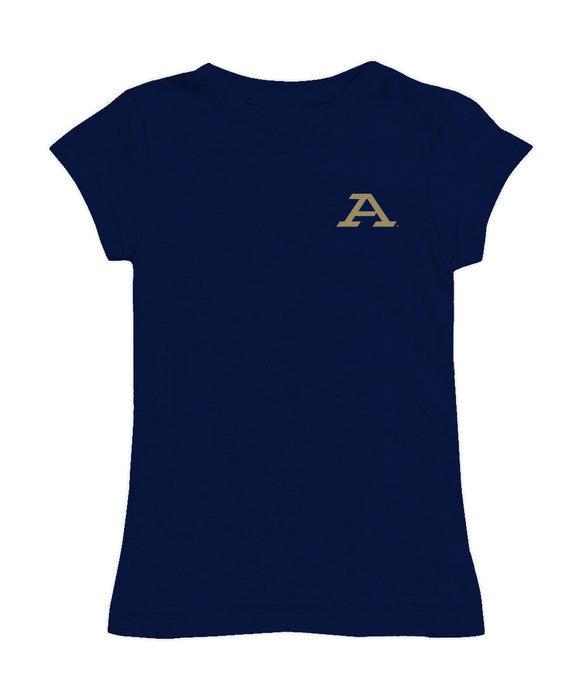 Akron Zips Hand Sketched Vive La Fete Impressions Artwork Navy Girls Cotton Short Sleeve Tee