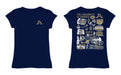Akron Zips Hand Sketched Vive La Fete Impressions Artwork Navy Girls Cotton Short Sleeve Tee - Vive La Fête - Online Apparel Store