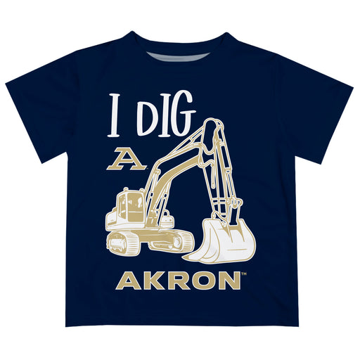 Akron Zips Vive La Fete Excavator Boys Game Day Blue Short Sleeve Tee
