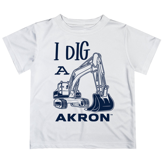 Akron Zips Vive La Fete Excavator Boys Game Day White Short Sleeve Tee