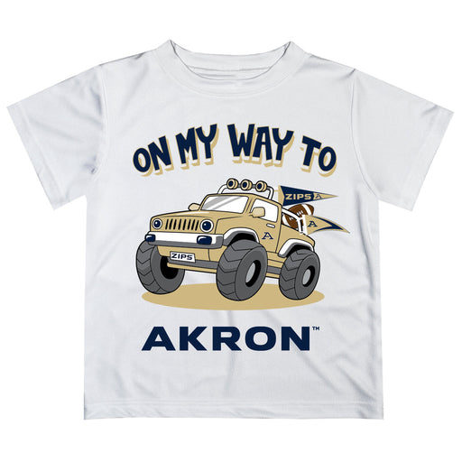 Akron Zips Vive La Fete Monster Truck Boys Game Day White Short Sleeve Tee