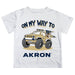 Akron Zips Vive La Fete Monster Truck Boys Game Day White Short Sleeve Tee