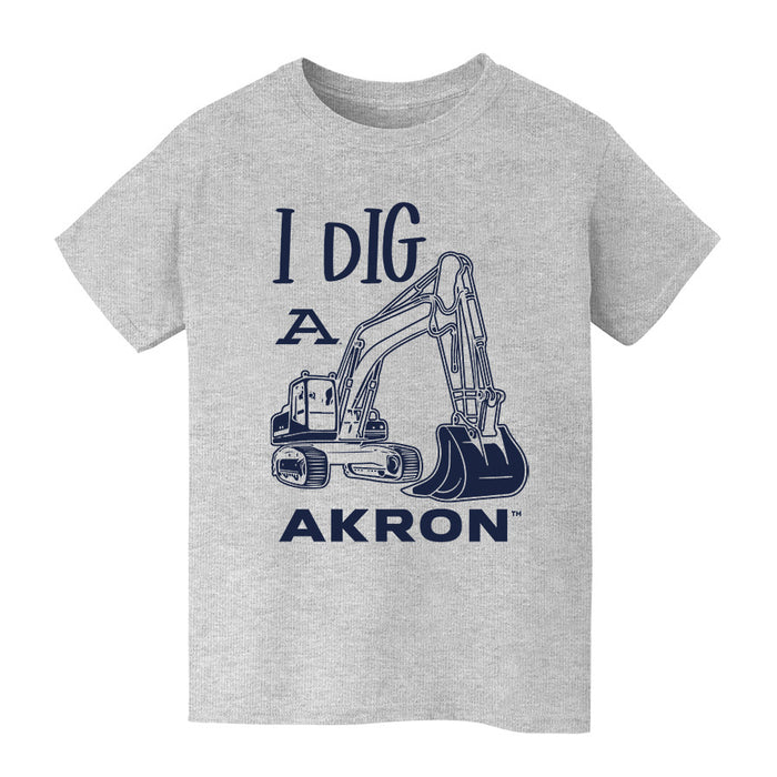 Akron Zips Vive La Fete Excavator Heather Grey Cotton Short Sleeve Tee