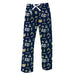 Akron Zips Repeat Print Hand Sketched Vive La Fete Impressions Artwork Womens  Blue  Lounge Pants