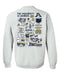 Akron Zips Hand Sketched Artwork Navy Crewneck Sweatshirt for Women - Vive La Fête - Online Apparel Store