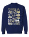 Akron Zips Vive La Fete Impressions Navy Cotton Crewneck Sweatshirt for Women