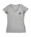 Akron Zips Hand Sketched Vive La Fete Impressions Artwork Grey Women Cotton Short Sleeve V-Neck Tshirt