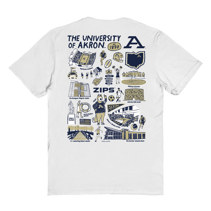 Akron Zips Vive La Fete Impressions Artwork Womens Cotton Tshirt - Vive La Fête - Online Apparel Store
