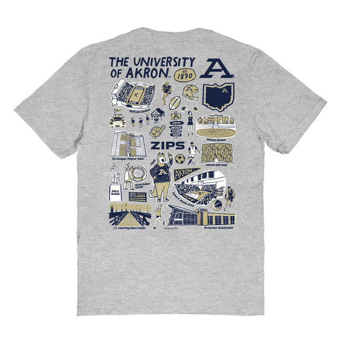 Akron Zips Vive La Fete Impressions Artwork Womens Cotton Tshirt - Vive La Fête - Online Apparel Store