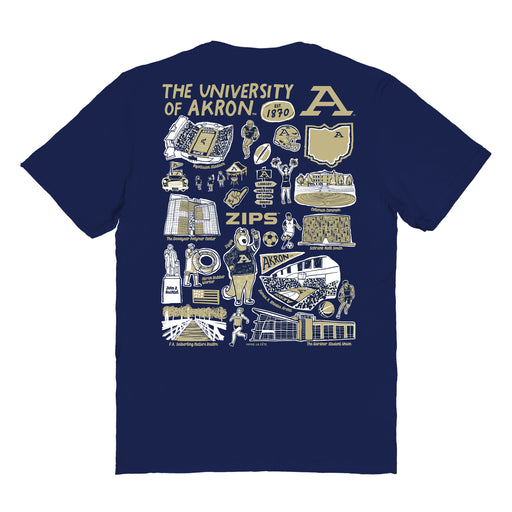 Akron Zips Vive La Fete Impressions Artwork Womens Cotton Tshirt - Vive La Fête - Online Apparel Store