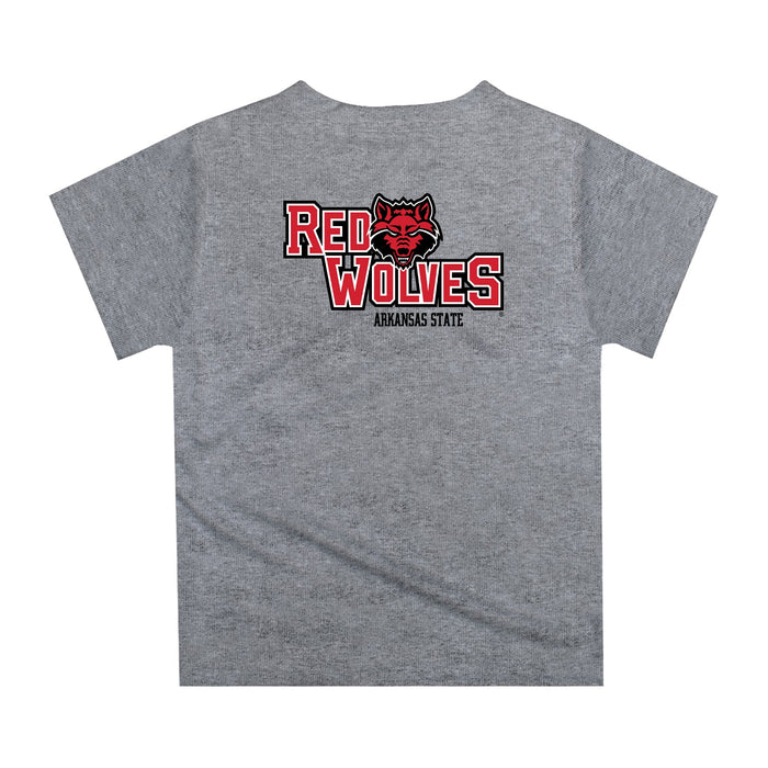 Arkansas State Red Wolves Original Dripping Football Helmet Heather Gray T-Shirt by Vive La Fete - Vive La Fête - Online Apparel Store