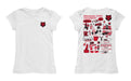 Arkansas State Red Wolves Hand Sketched Vive La Fete Impressions Artwork White Girls Cotton Short Sleeve Tee - Vive La Fête - Online Apparel Store