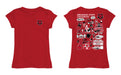 Arkansas State Red Wolves Hand Sketched Vive La Fete Impressions Artwork Red Girls Cotton Short Sleeve Tee - Vive La Fête - Online Apparel Store