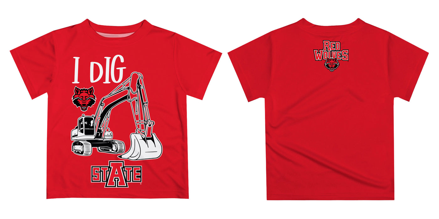 Arkansas State Red Wolves Vive La Fete Excavator Boys Game Day Red Short Sleeve Tee - Vive La Fête - Online Apparel Store