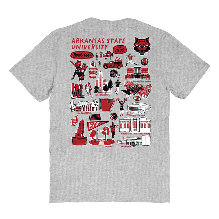 Arkansas State Red Wolves Vive La Fete Impressions Artwork Womens Cotton Tshirt - Vive La Fête - Online Apparel Store