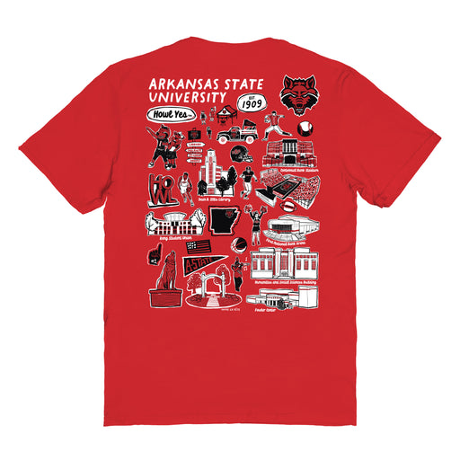 Arkansas State Red Wolves Vive La Fete Impressions Artwork Womens Cotton Tshirt - Vive La Fête - Online Apparel Store