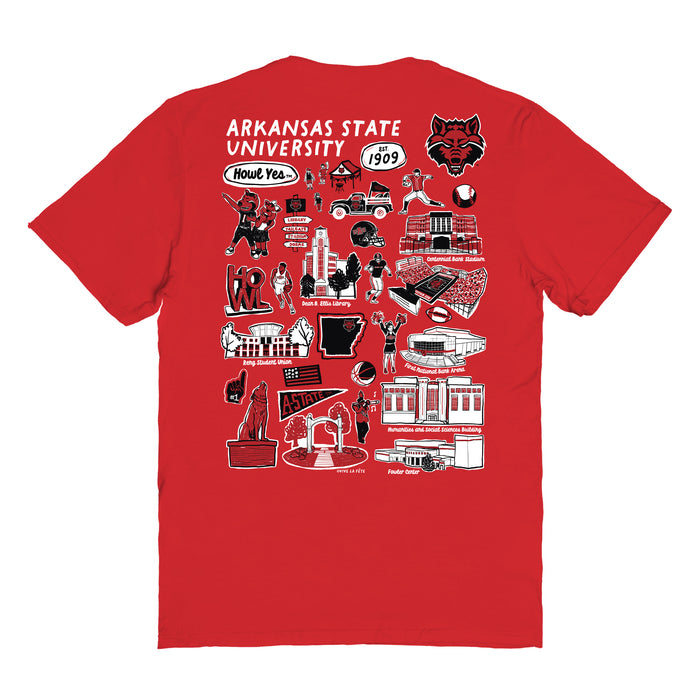 Arkansas State Red Wolves Vive La Fete Impressions Artwork Womens Cotton Tshirt - Vive La Fête - Online Apparel Store