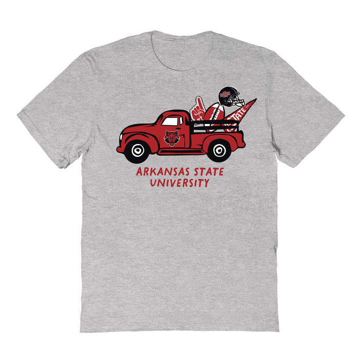 Arkansas State Red Wolves Hand Sketched Vive La Fete Impressions Truck Grey T-shirt for Women