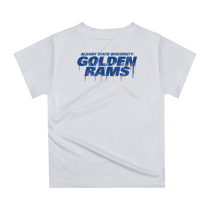 Albany State Rams ASU Original Dripping Football Helmet White T-Shirt by Vive La Fete - Vive La Fête - Online Apparel Store