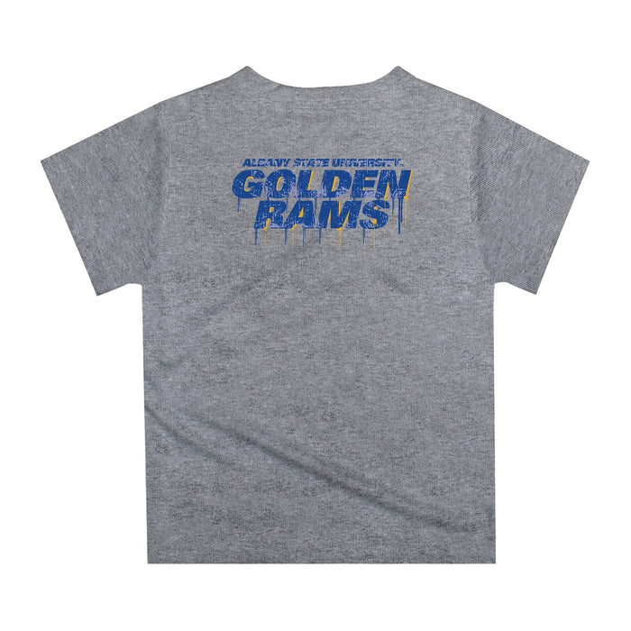 Albany State Rams ASU Original Dripping Football Helmet Heather Gray T-Shirt by Vive La Fete - Vive La Fête - Online Apparel Store