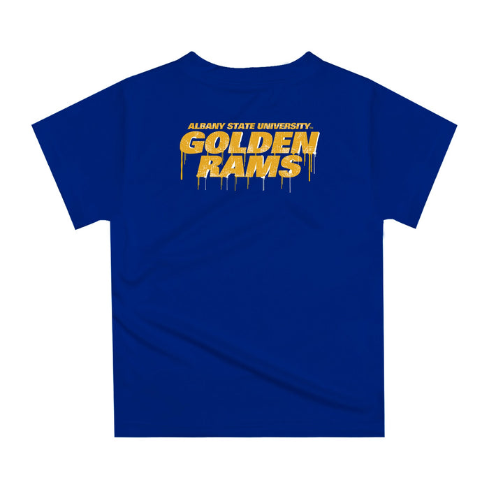 Albany State Rams ASU Original Dripping Football Helmet Blue T-Shirt by Vive La Fete - Vive La Fête - Online Apparel Store