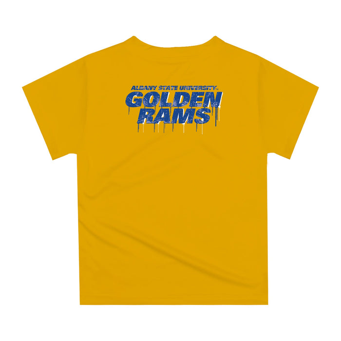 Albany State Rams ASU Original Dripping Football Helmet Gold T-Shirt by Vive La Fete - Vive La Fête - Online Apparel Store