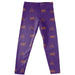 Alcorn State Braves Vive La Fete Girls Game Day All Over Two Logos Elastic Waist Classic Play Purple Leggings Tights