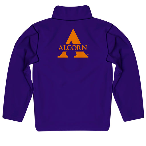 Alcorn State University Braves Vive La Fete Game Day Solid Purple Quarter Zip Pullover Sleeves - Vive La Fête - Online Apparel Store