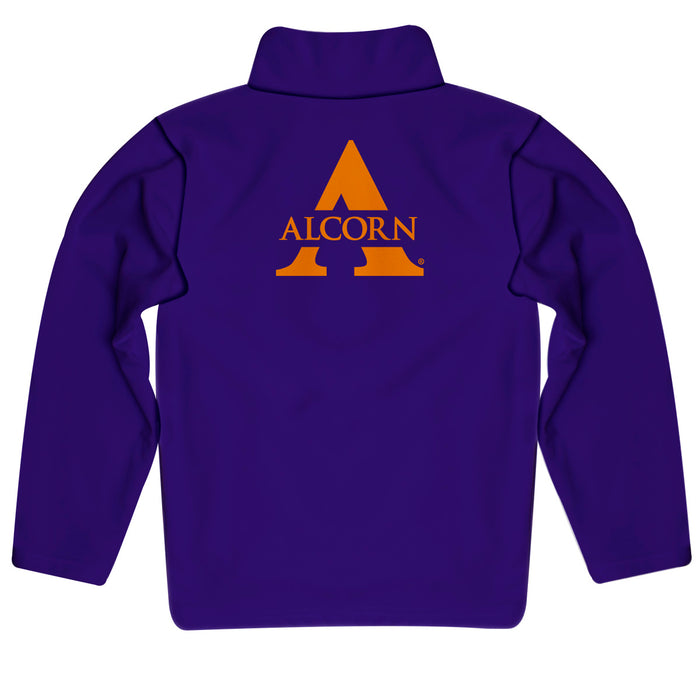 Alcorn State University Braves Vive La Fete Game Day Solid Purple Quarter Zip Pullover Sleeves - Vive La Fête - Online Apparel Store