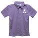 Alcorn State University Braves Embroidered Purple Stripes Short Sleeve Polo Box Shirt