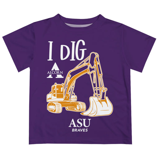 Alcorn State University Braves Vive La Fete Excavator Boys Game Day Purple Short Sleeve Tee