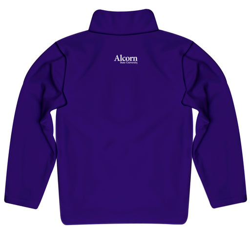 Alcorn State University Braves Vive La Fete Logo and Mascot Name Womens Purple Quarter Zip Pullover - Vive La Fête - Online Apparel Store