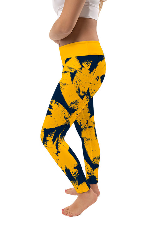 Allegheny Gators Vive La Fete Paint Brush Logo on Waist Women Yellow Yoga Leggings - Vive La Fête - Online Apparel Store