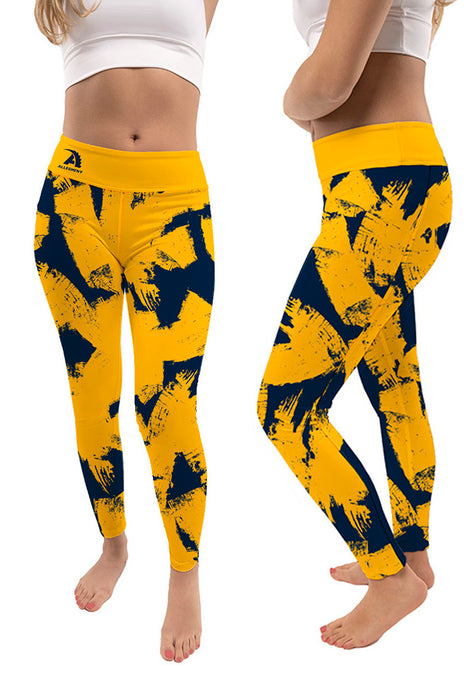 Allegheny Gators Vive La Fete Paint Brush Logo on Waist Women Yellow Yoga Leggings - Vive La Fête - Online Apparel Store