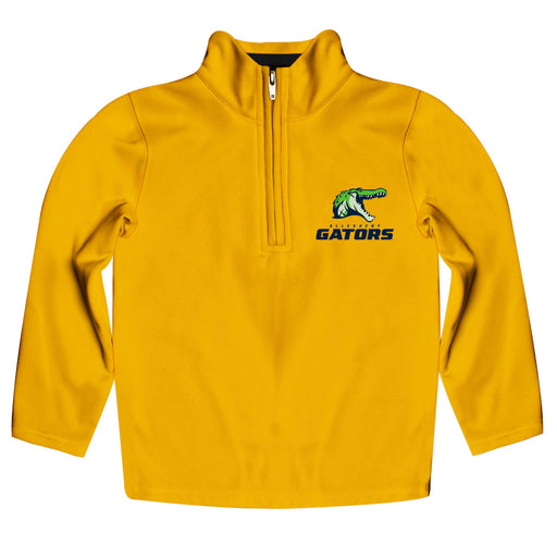 Allegheny Gators Vive La Fete Logo and Mascot Name Womens Yellow Quarter Zip Pullover