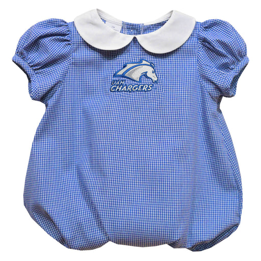 Alabama at Huntsville Chargers Embroidered Royal Girls Baby Bubble Short Sleeve