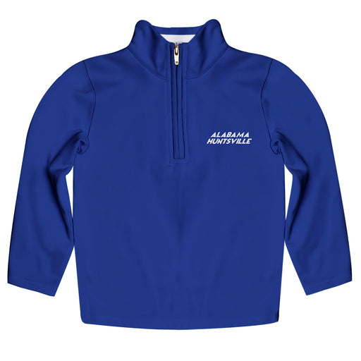 Alabama at Huntsville Chargers Vive La Fete Game Day Solid Blue Quarter Zip Pullover Sleeves