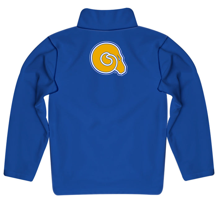 Albany State Rams ASU Vive La Fete Game Day Solid Blue Quarter Zip Pullover Sleeves - Vive La Fête - Online Apparel Store