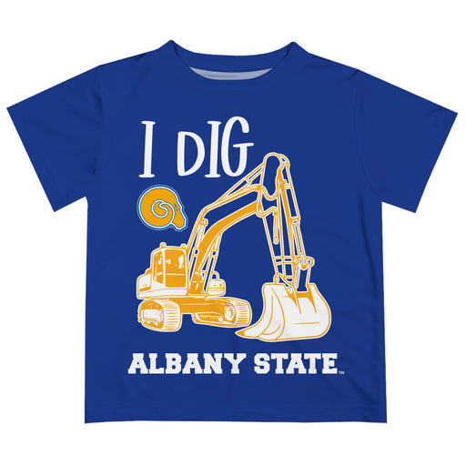 Albany State Rams ASU Vive La Fete Excavator Boys Game Day Blue Short Sleeve Tee