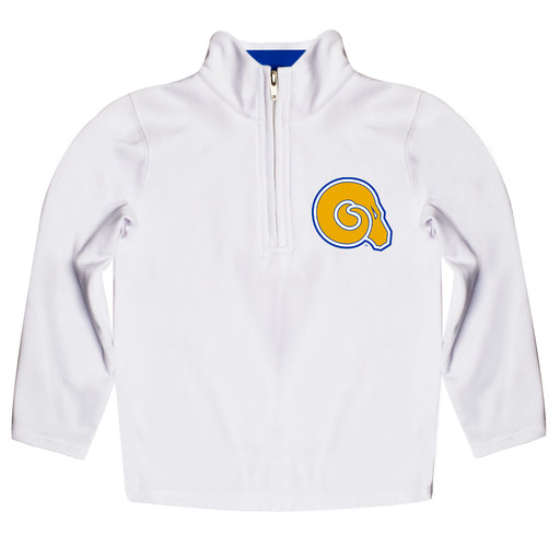 Albany State Rams Vive La Fete Logo and Mascot Name Womens White Quarter Zip Pullover