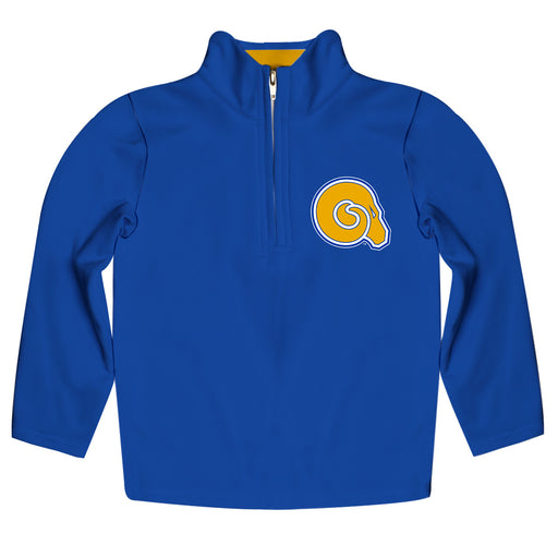 Albany State Rams Vive La Fete Logo and Mascot Name Womens Blue Quarter Zip Pullover