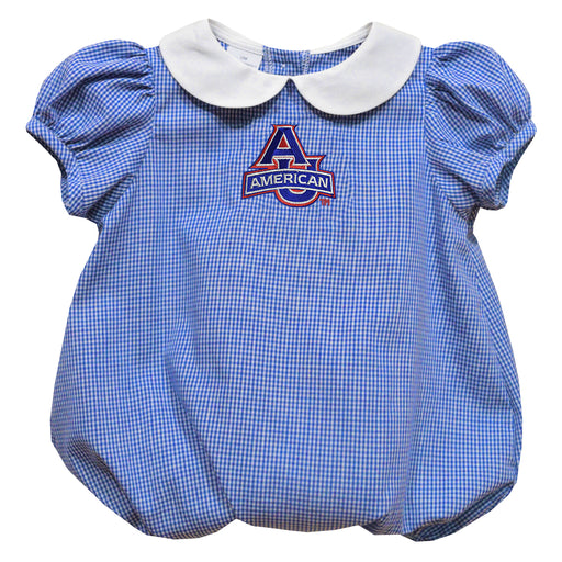 American University Eagles Embroidered Royal Girls Baby Bubble Short Sleeve