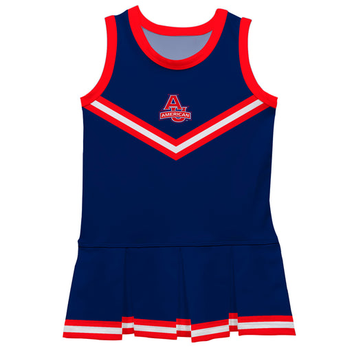 American Eagles Vive La Fete Game Day Blue Sleeveless Cheerleader Dress