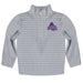 American University Eagles Embroidered Gray Stripes Quarter Zip Pullover