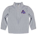 American University Eagles Embroidered Gray Stripes Quarter Zip Pullover