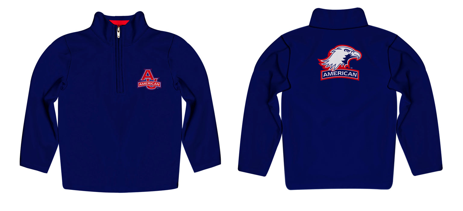 American University Eagles Vive La Fete Game Day Solid Red Quarter Zip Pullover Sleeves - Vive La Fête - Online Apparel Store