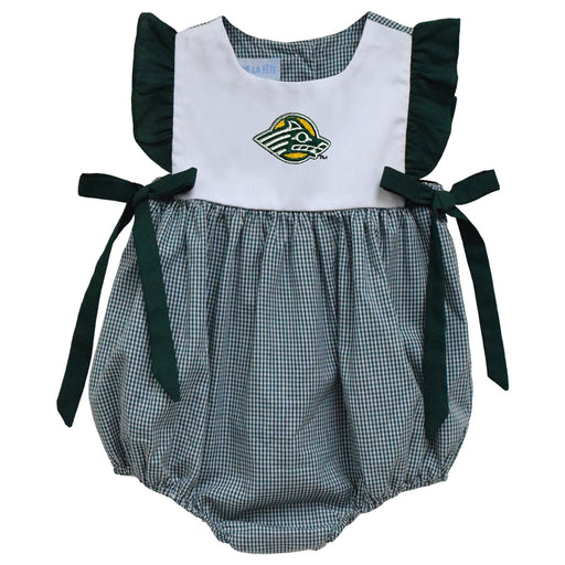 Alaska Anchorage Seawolves Embroidered Hunter Green Gingham Girls Bubble