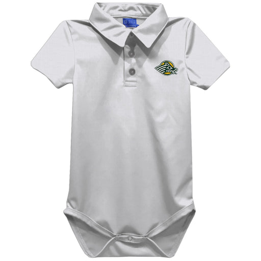 Alaska Anchorage Seawolves Embroidered White Solid Knit Boys Polo Bodysuit