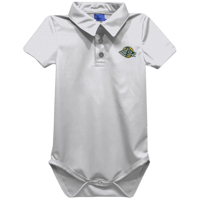 Alaska Anchorage Seawolves Embroidered White Solid Knit Boys Polo Bodysuit